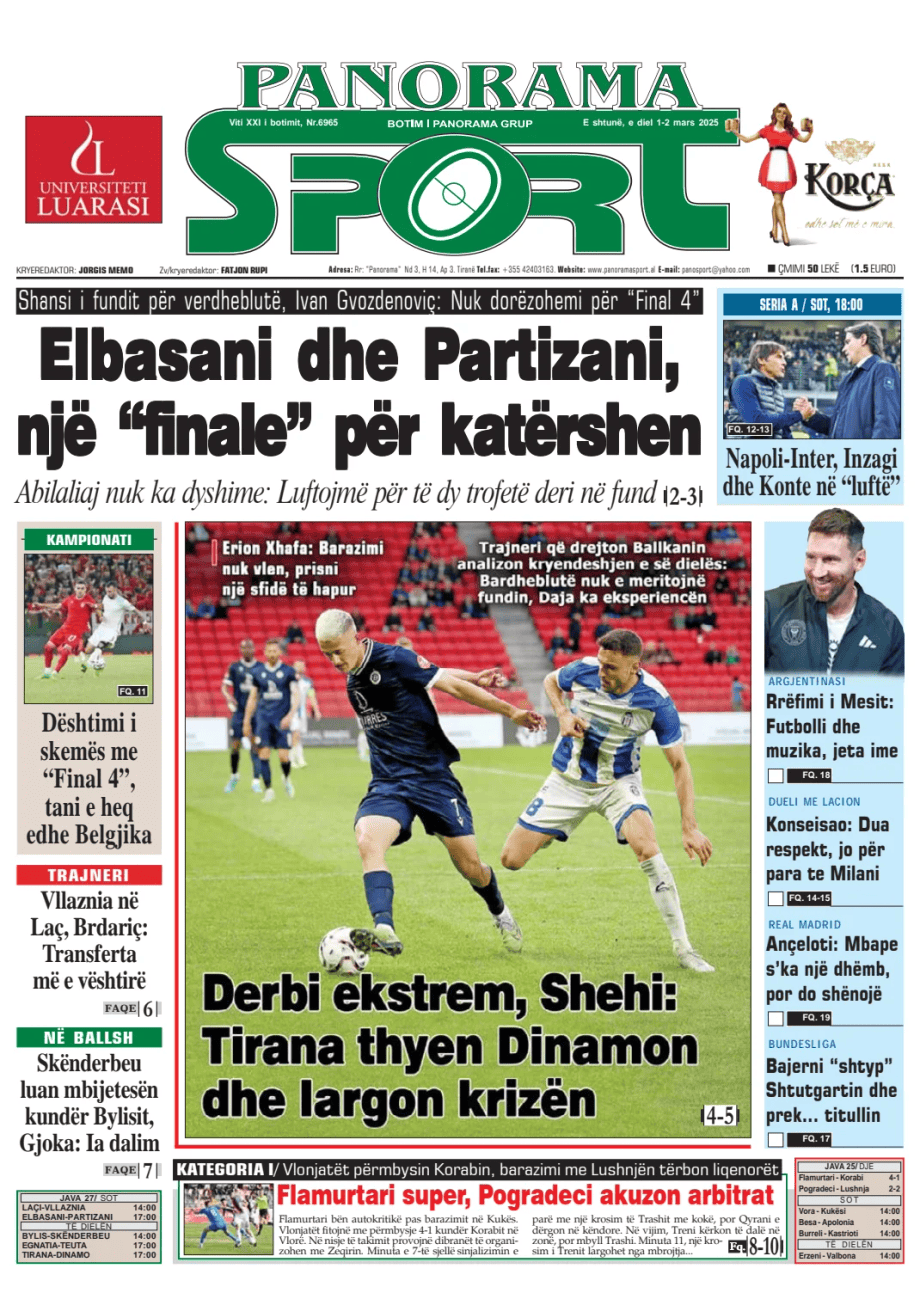 Prima-pagina-Panorama Sport-oggi-edizione-di-oggi-20250301